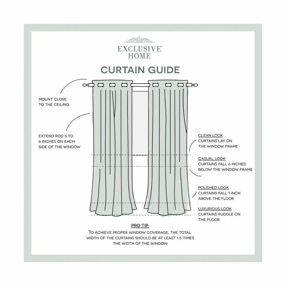 Set of 2 Indoor/Outdoor Solid Cabana Grommet Top Curtain Panels - Exclusive Home